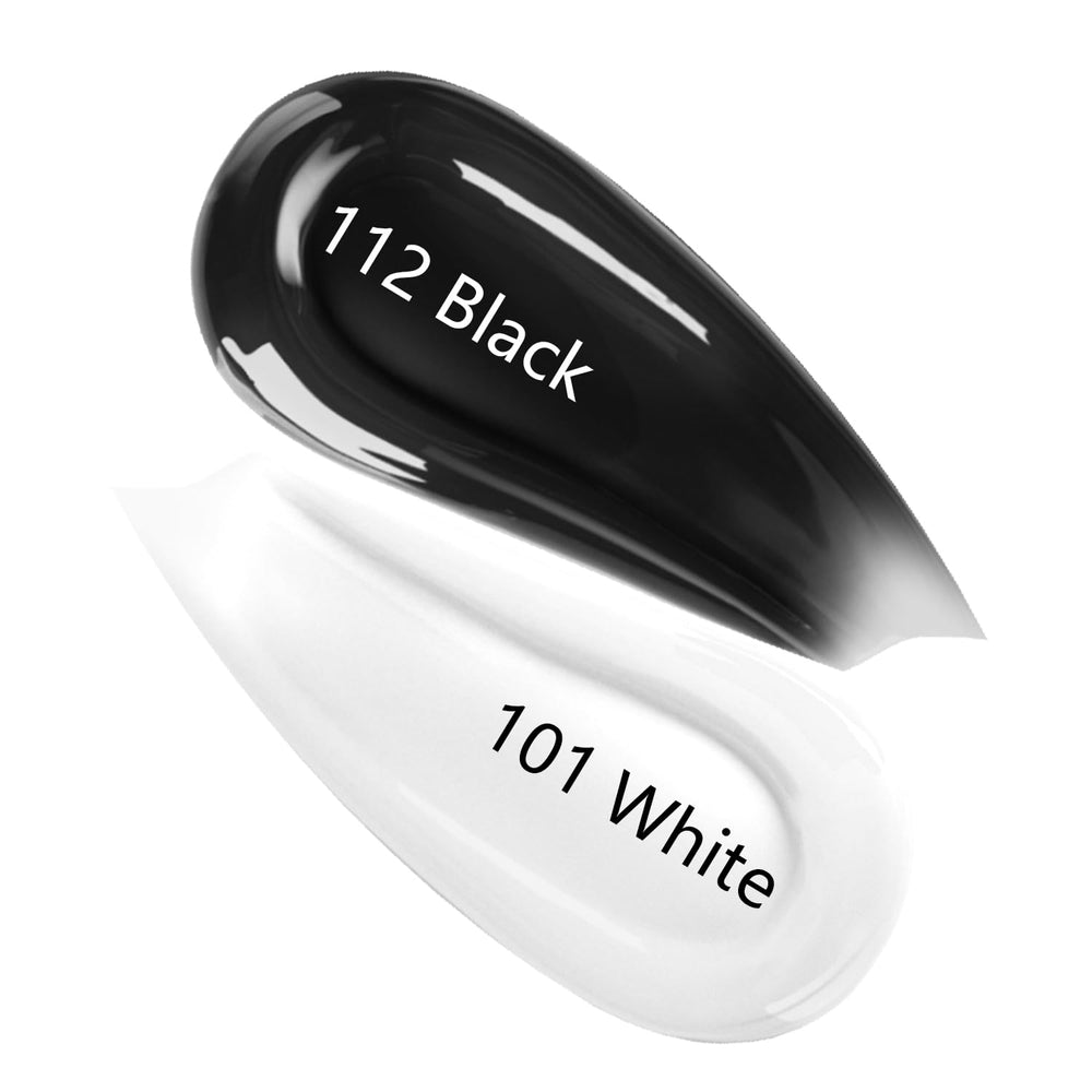 SHOYUM jelly nude, black, and white gel polishes close-up for stylish nail art