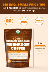 ShroomDNA 10-in-1 Mushroom Coffee Side View Pouch