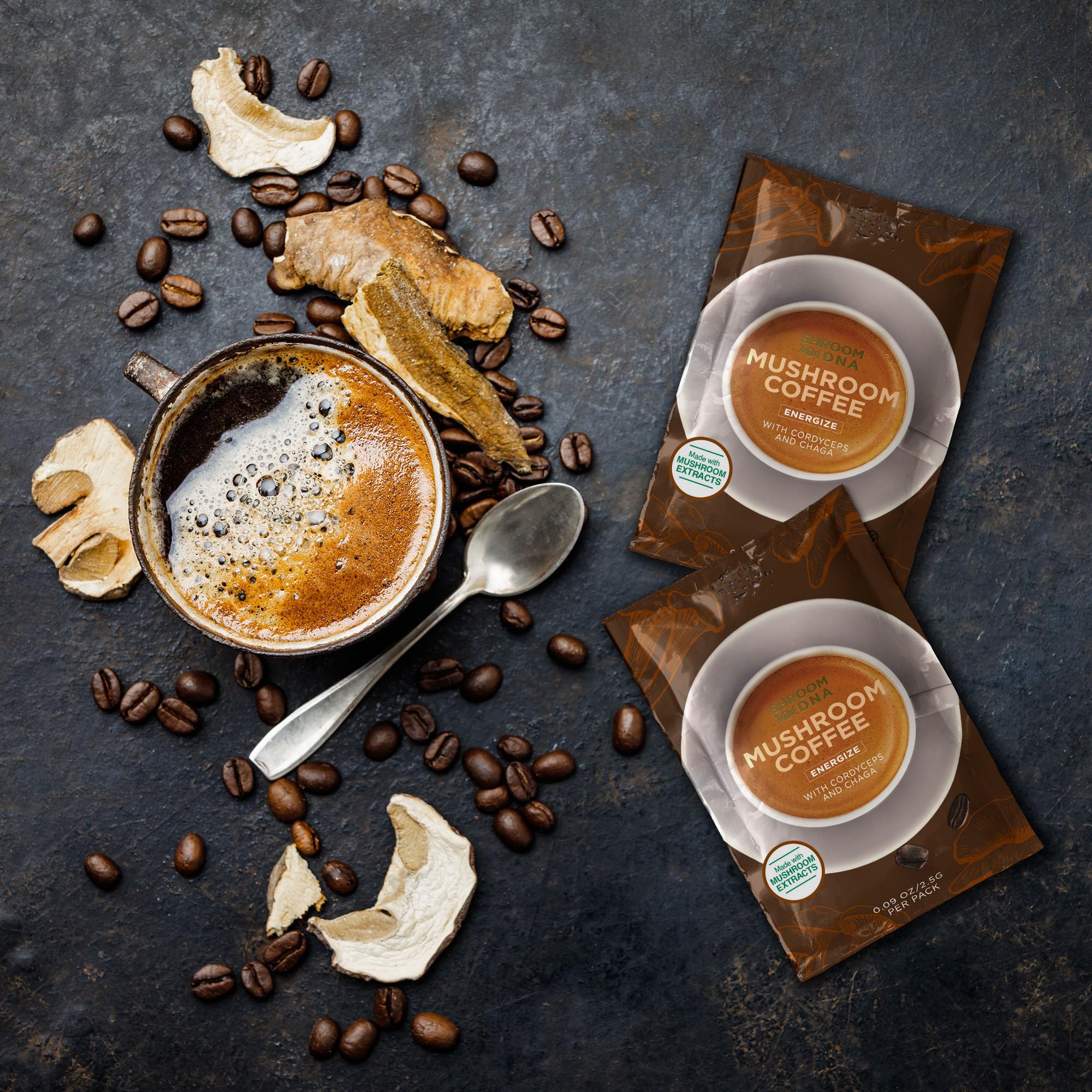 Lifestyle image showing energy boost from ShroomDNA coffee