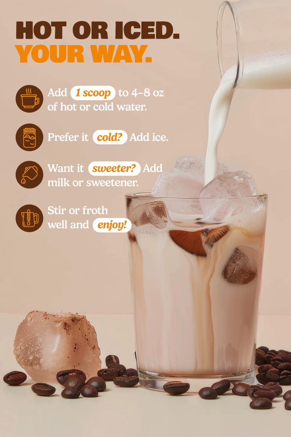 Prepared ShroomDNA Mushroom Coffee in Cup