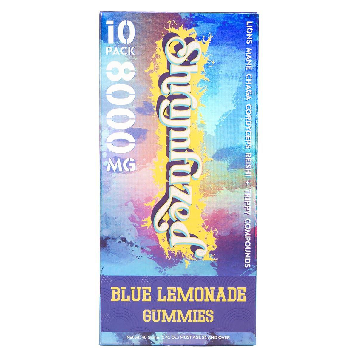 Shrumfuzed 8000mg nootropic gummy in Blue Lemonade flavor – hero image