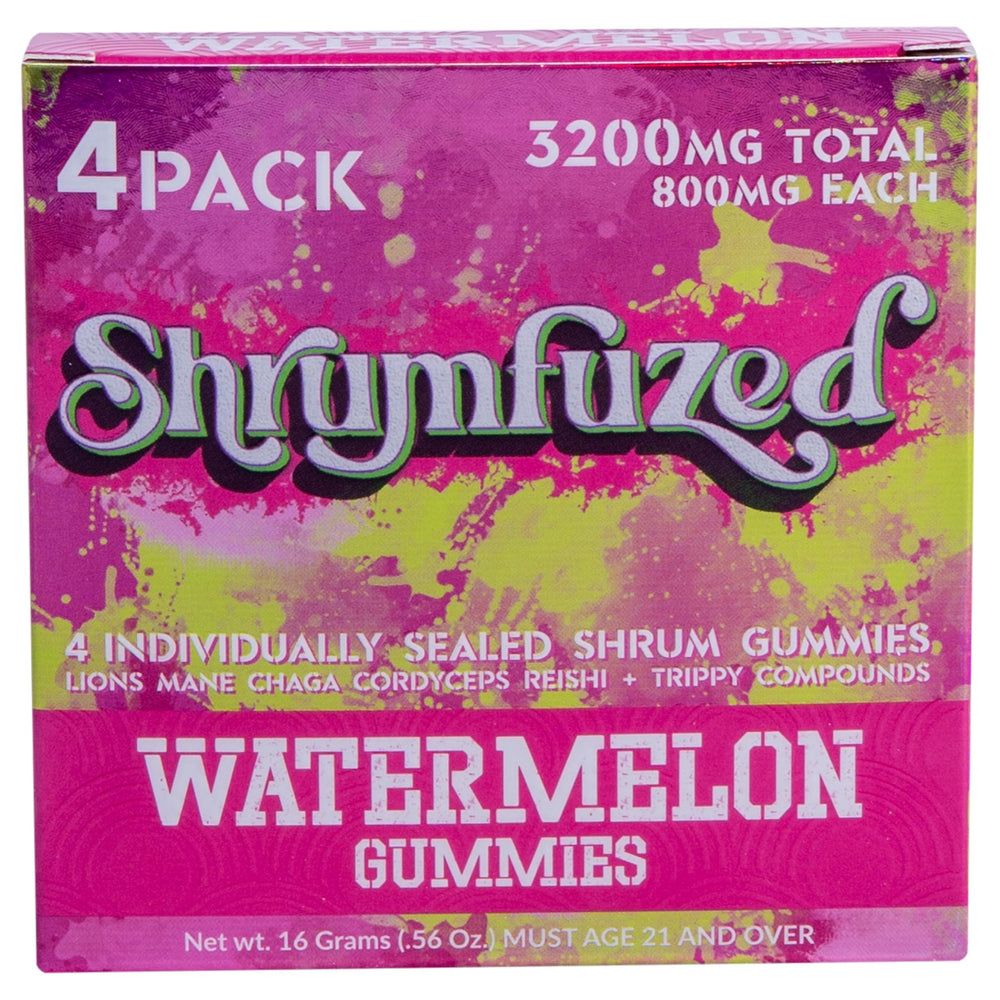 Front view of Shrumfuzed Nootropic Gummy 3200mg Watermelon flavor