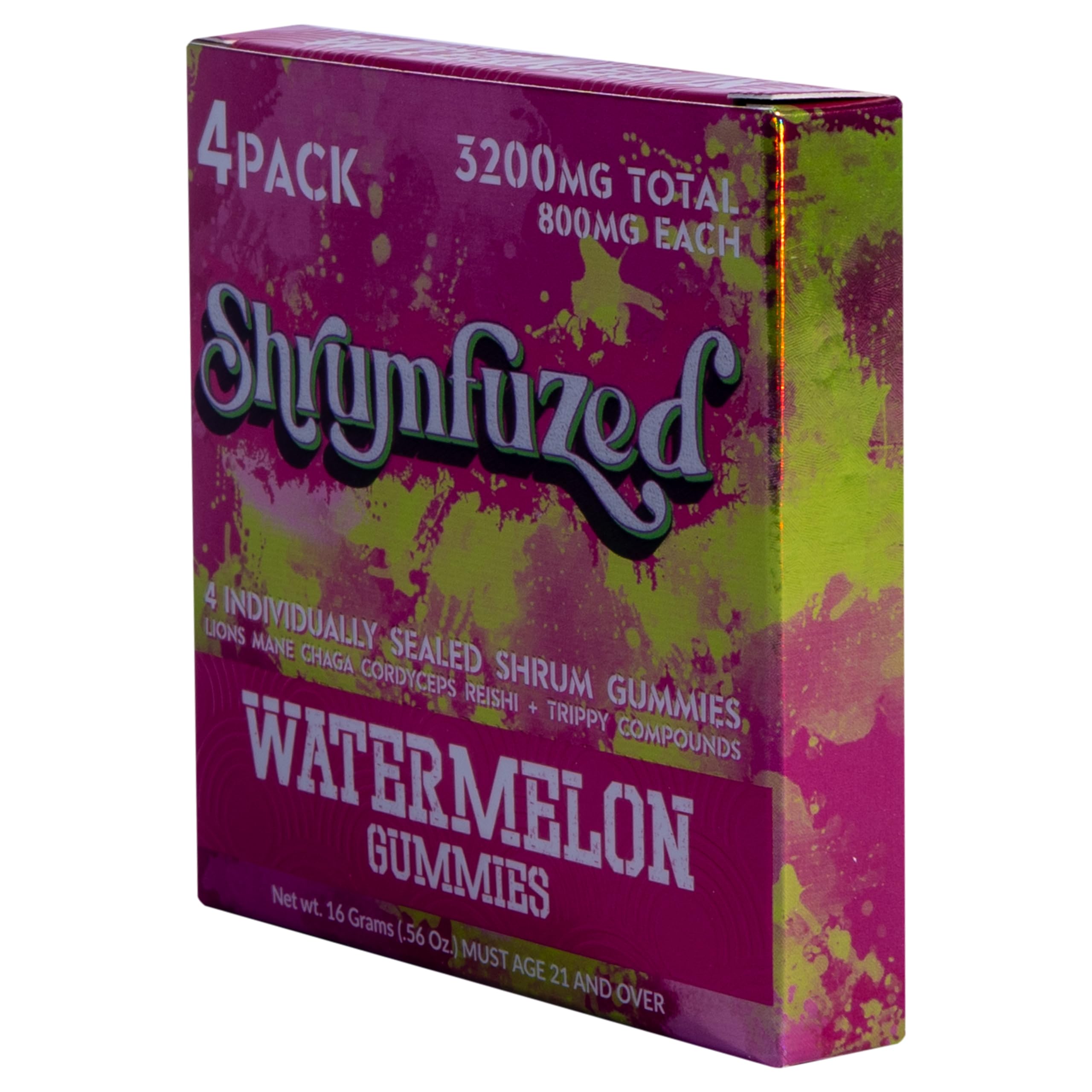 Lifestyle shot featuring Shrumfuzed Watermelon flavored nootropic gummies