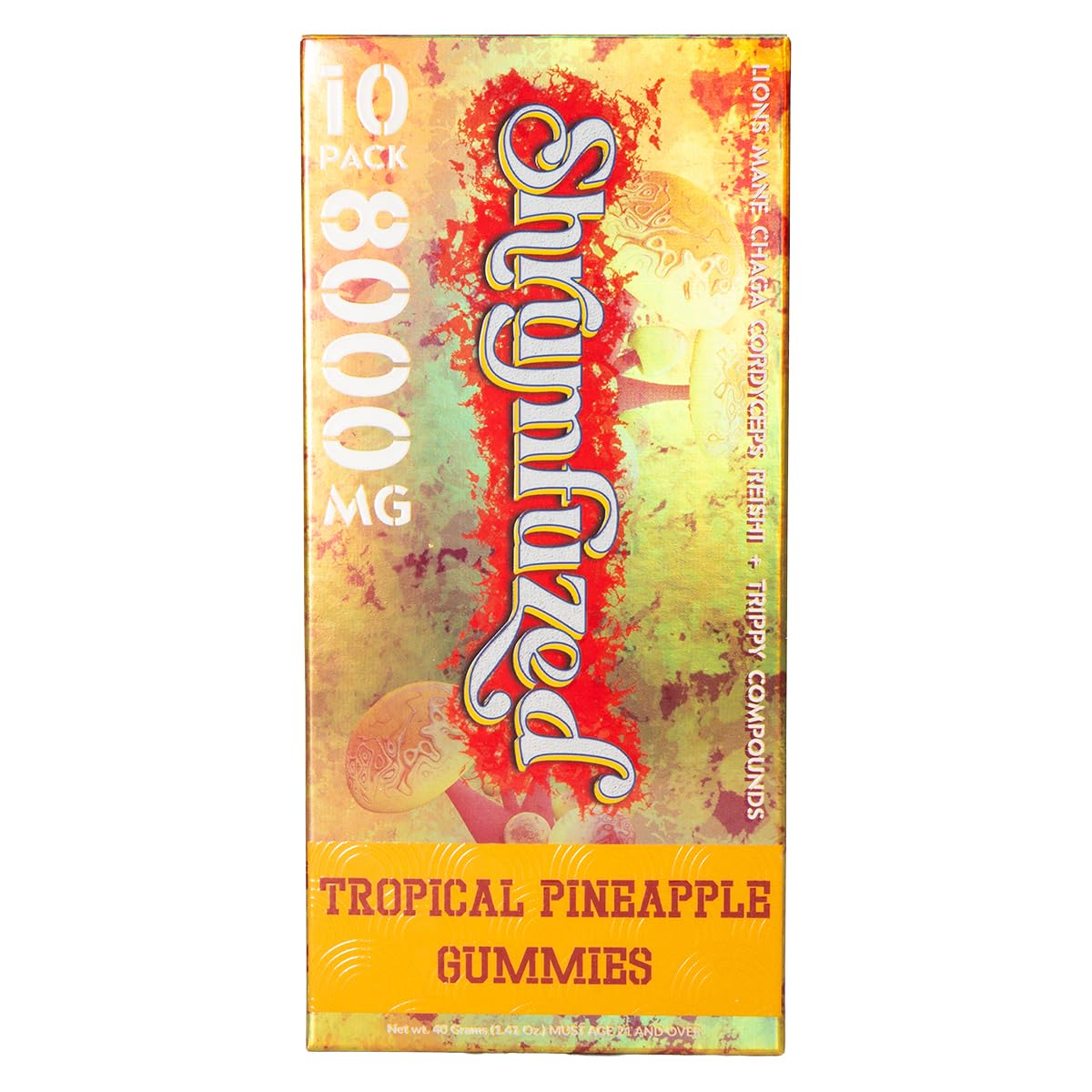 Bottle of Shrumfuzed 8000mg Nootropic Gummies in Tropical Pineapple flavor