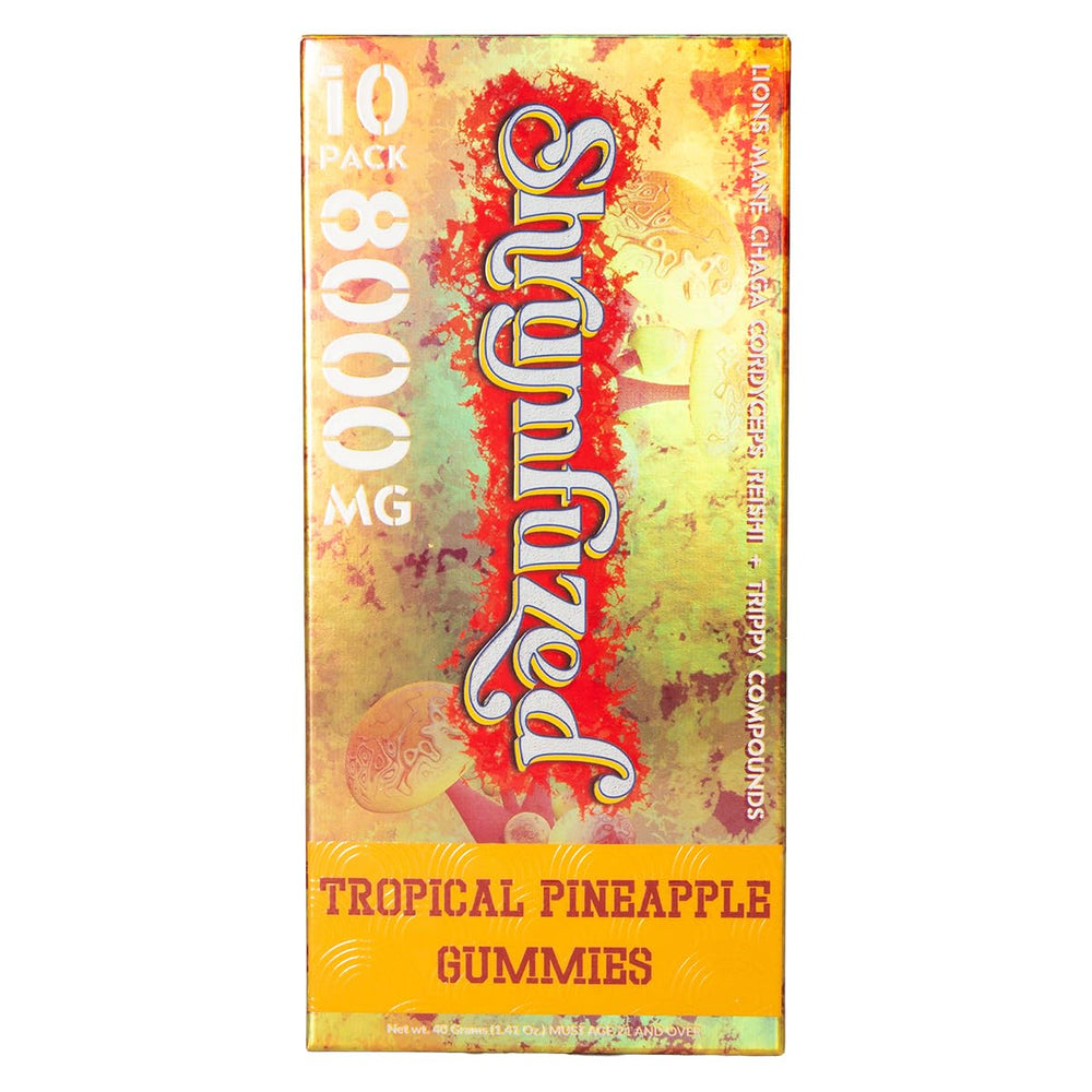 Bottle of Shrumfuzed 8000mg Nootropic Gummies in Tropical Pineapple flavor