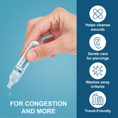 Shusher Care baby nasal care illustration showing safe sterile use
