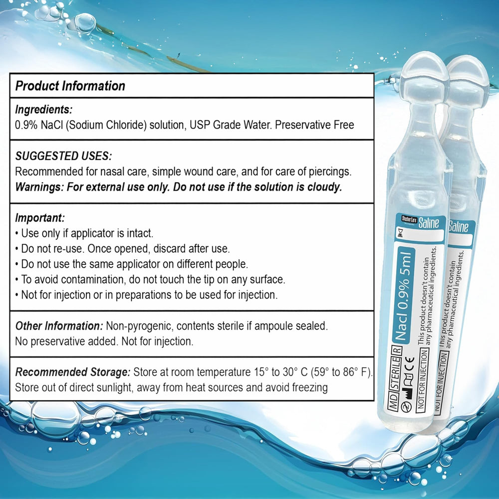 Shusher Care wound cleaning saline for gentle cleansing of small cuts