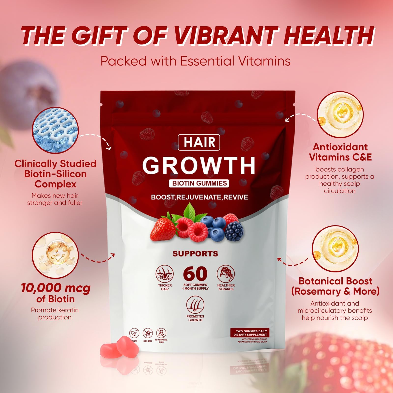 Packaging box design for Shwfhi Lumin Hair Growth Gummies