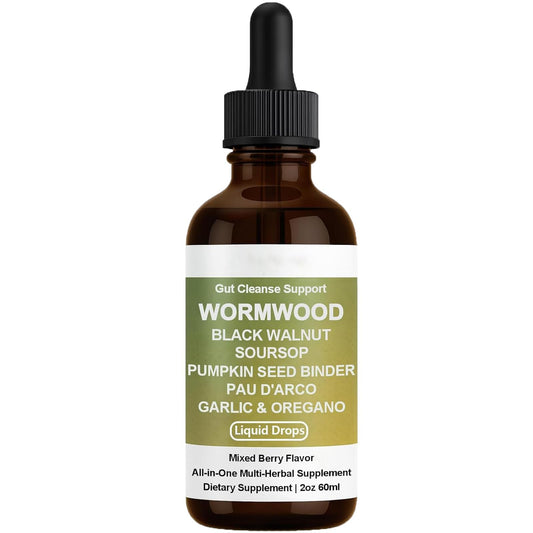 Shwfhi Orame Wormwood Gut Cleanse Liquid Drops bottle on white background