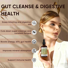 Close-up of Shwfhi Orame label on Wormwood Gut Cleanse bottle