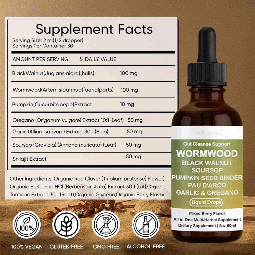 Energy and digestive health concept with drops bottle