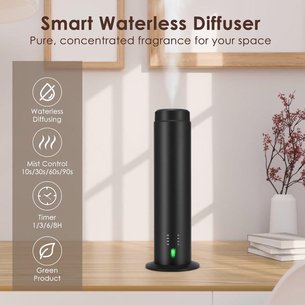 Remote control and diffuser on a table