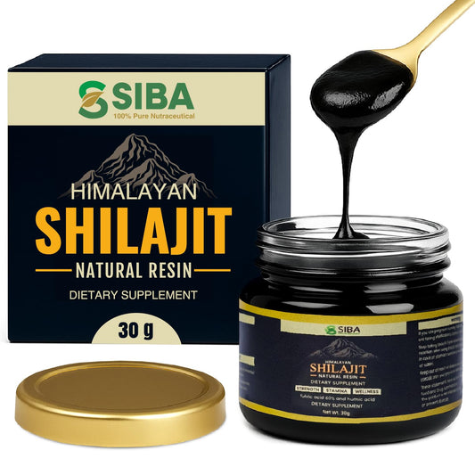 Front view of Siba Shilajit Resin 250mg jar