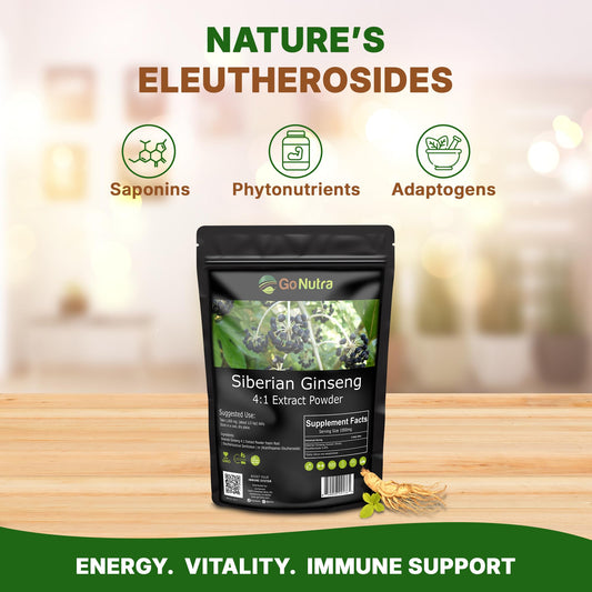 Eleuthero root powder promoting energy and stamina