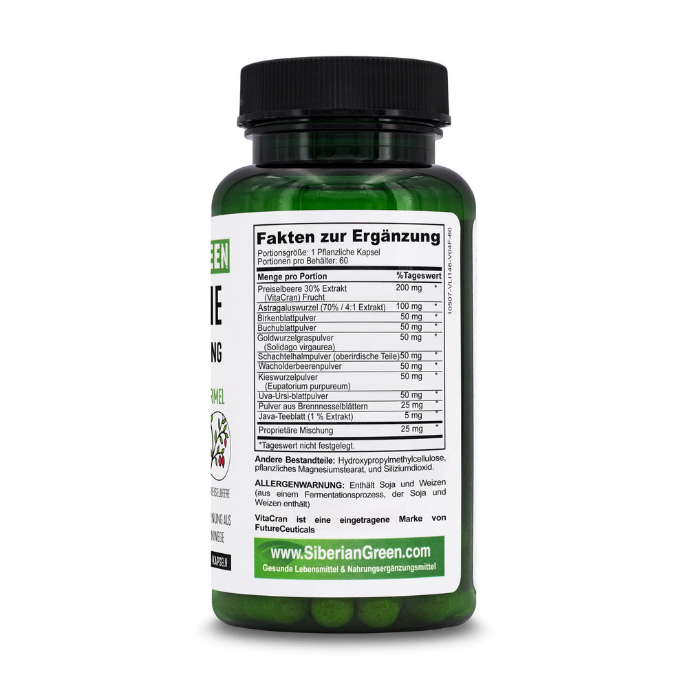 Close-up of capsules for Siberian Green Kidney Detox