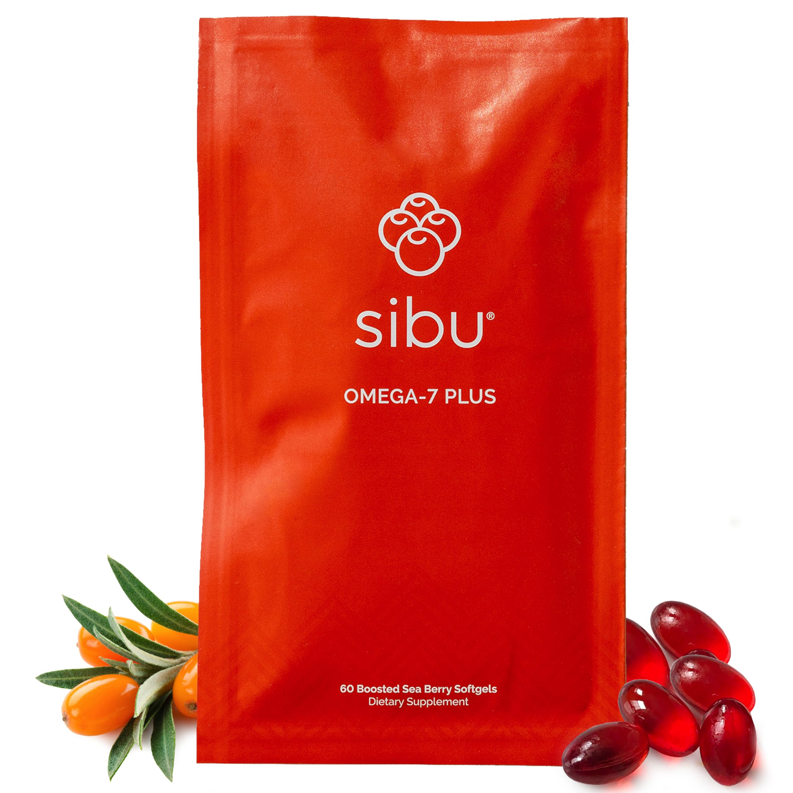 Front view of Sibu Sea Buckthorn Omega-7 Softgels