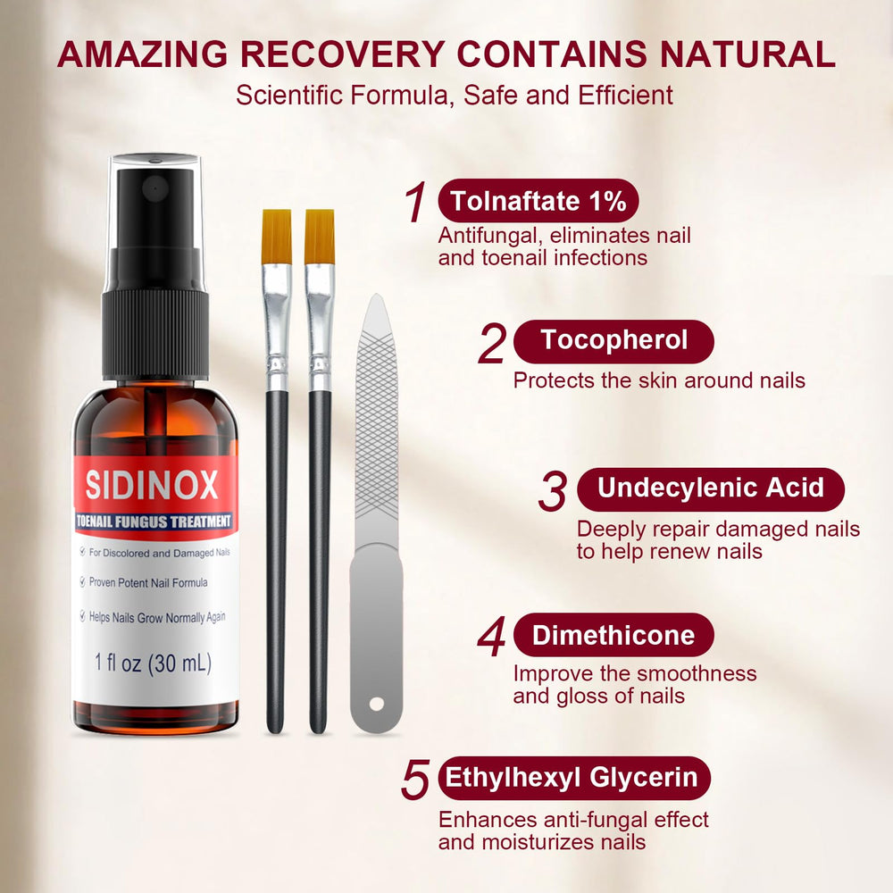Sidinox healthier nails close-up highlights natural formula benefits.
