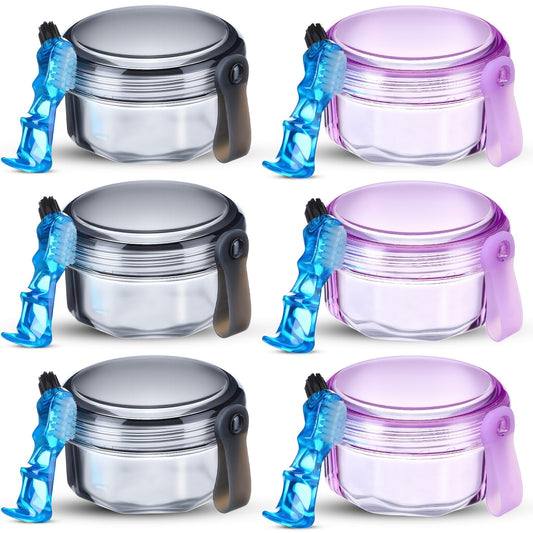 Sieral 6 piece denture case set in translucent colors