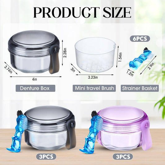 Leak-proof denture case with silicone seal under lid