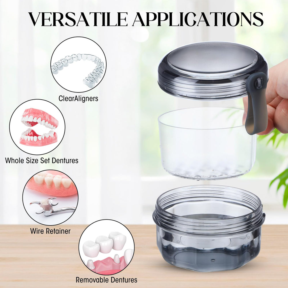 Denture cleaning brush included in package