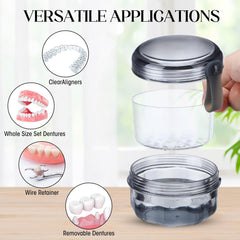 Denture cleaning brush included in package