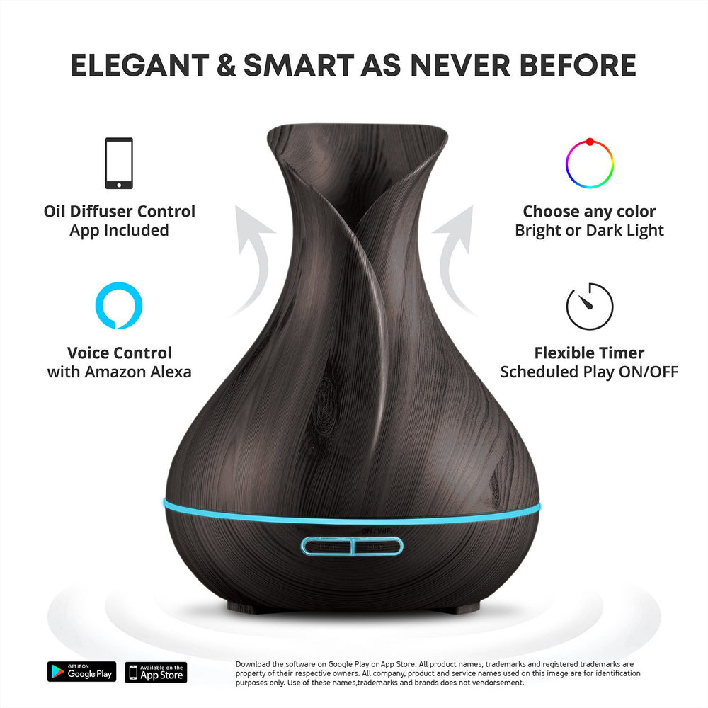 Ultrasonic diffuser emitting a cool mist