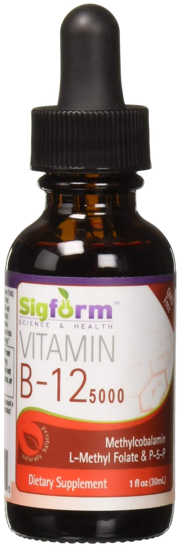Sigform Vitamin B12 5000 Sublingual bottle label