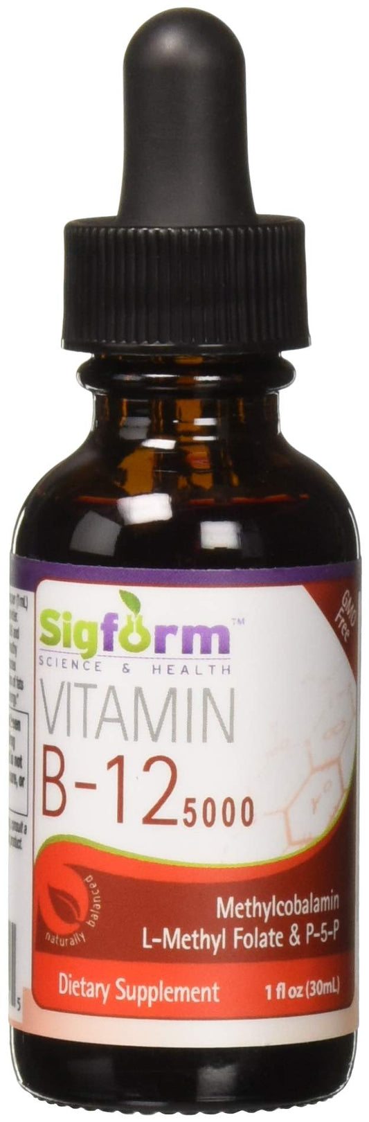 Sigform Vitamin B12 5000 Sublingual bottle label