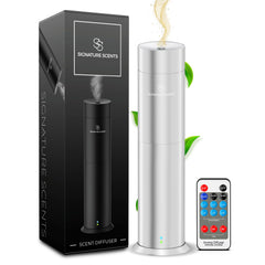 Signature Scents luxury diffuser silver front view for ambient aroma diffusion