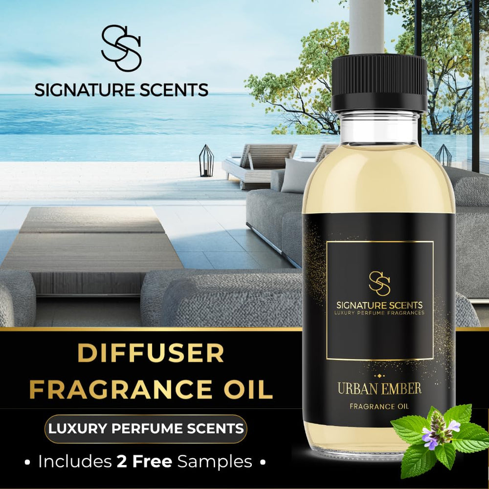 Close-up of Signature Scents Urban Ember label