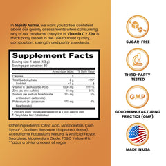 Dissolving Vitamin C 1000mg + Zinc effervescent tablets dissolving in water.