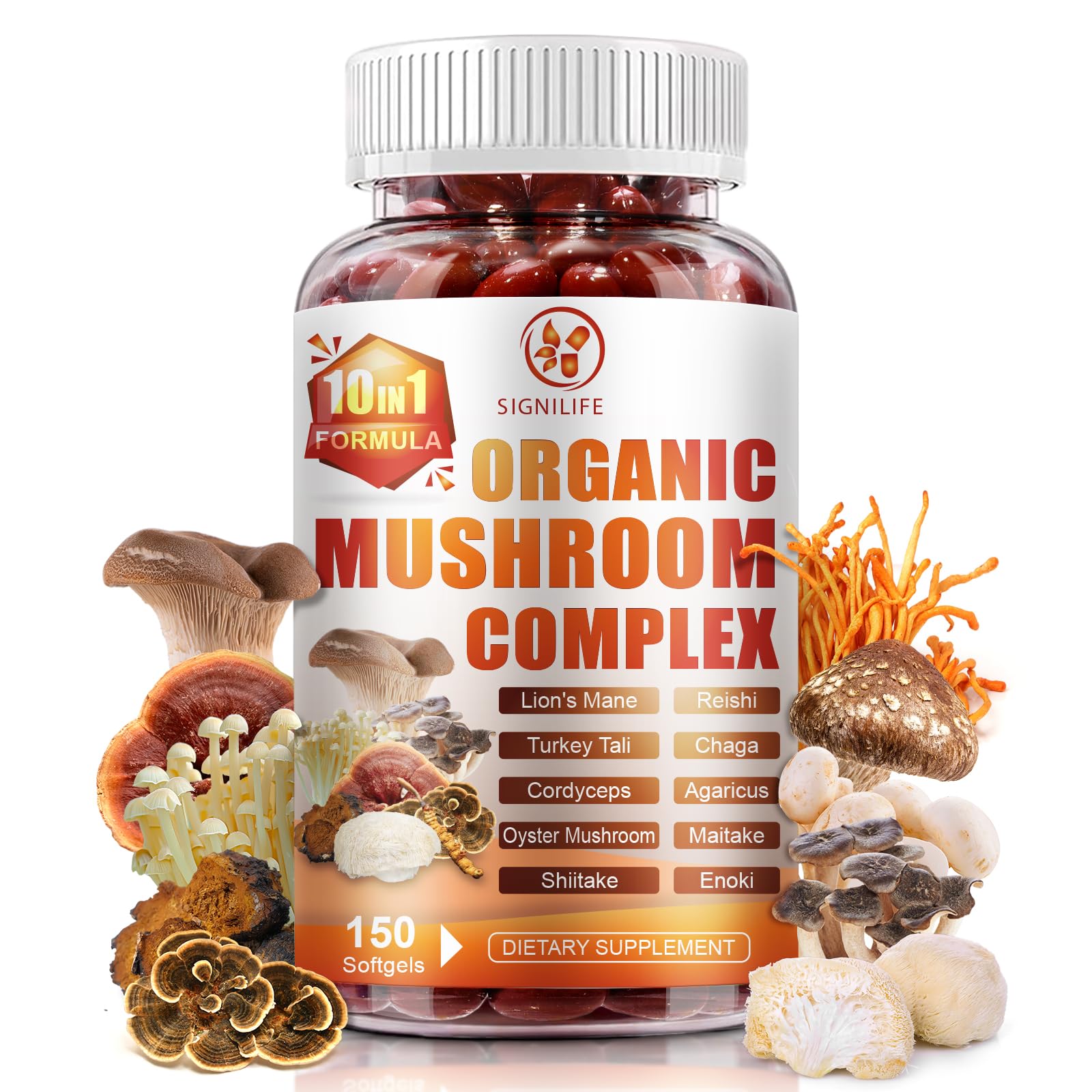 SIGNILIFE 10 in 1 Lion's Mane Mushroom Supplement bottle