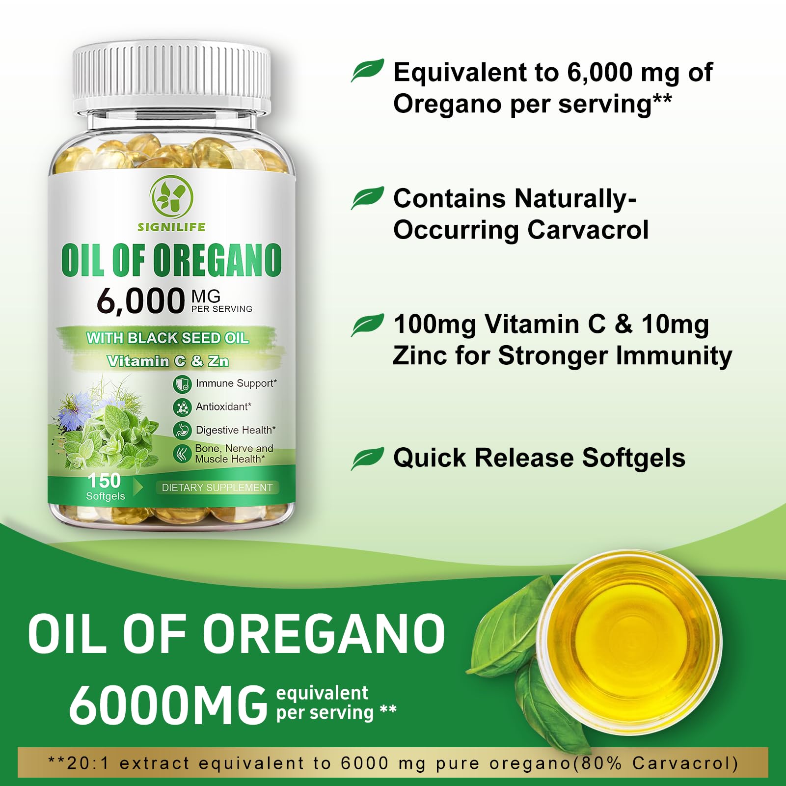 150 softgels bottle packaging for Signilife
