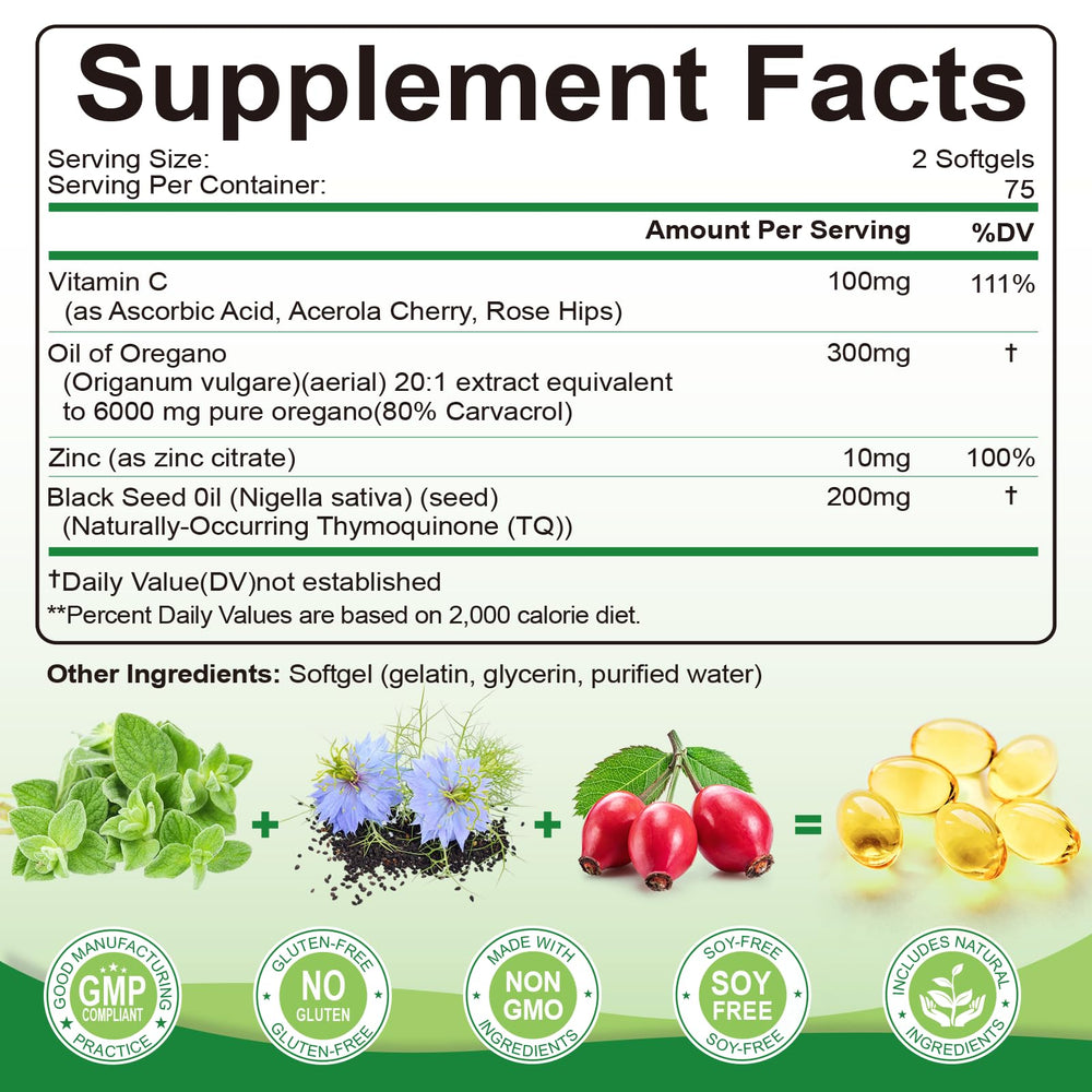 Close-up of oregano oil softgels for immune support