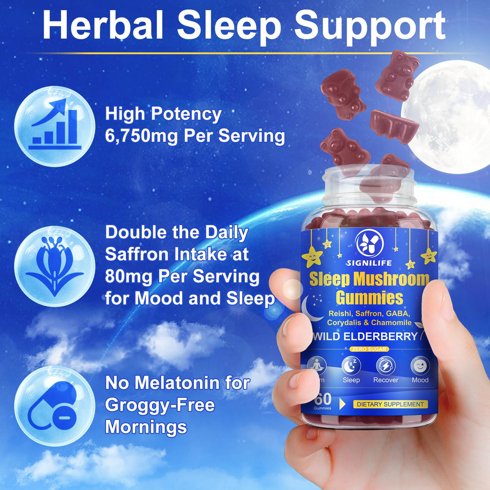Label highlighting high-potency 10:1 mushroom extracts