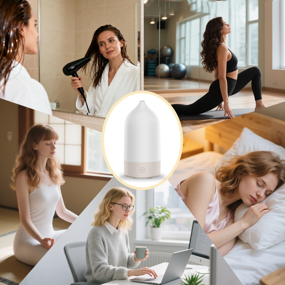 SIHUADON diffuser night-light off mode preserves ambience without distraction.