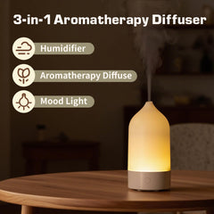 SIHUADON diffuser soft mist emission creating a tranquil desk or bedside ambiance.