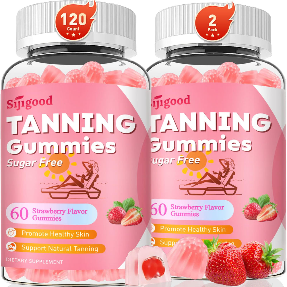 SijiGood 2-pack tanning gummies strawberry flavor bottle 120 count