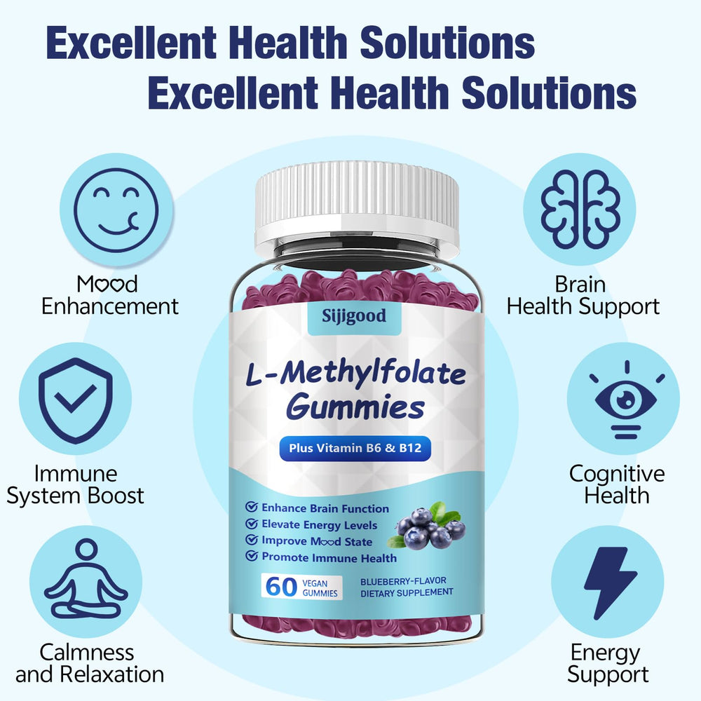 Gummies label on Sijigood L-Methylfolate Blueberry 120 count