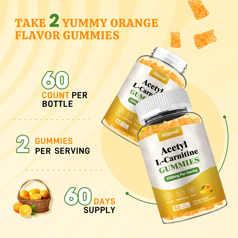 Nutrition facts and serving size for Sijigood Acetyl L-Carnitine gummies