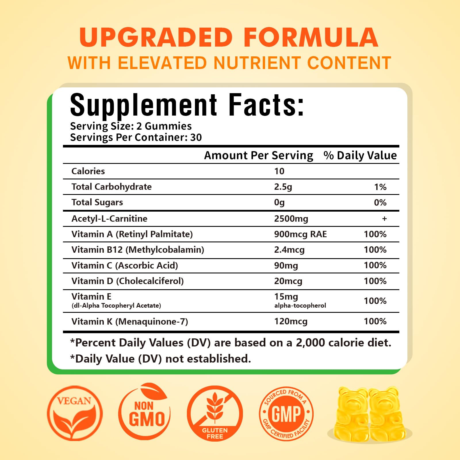 Sijigood Acetyl L-Carnitine Gummies Mango Flavor 120 Count - Packaging on display