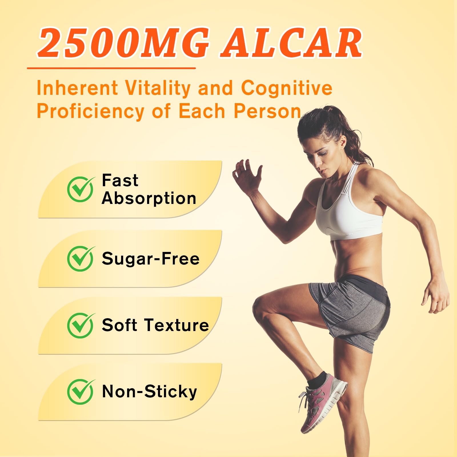 Sijigood Acetyl L-Carnitine Gummies Mango Flavor 120 Count - Vitamin blend graphic