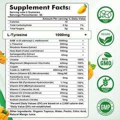 Close-up of gummies emphasizing focus and cognitive support