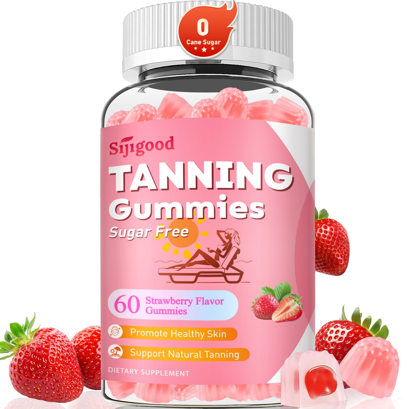 SijiGood Tanning Gummies bottle front view