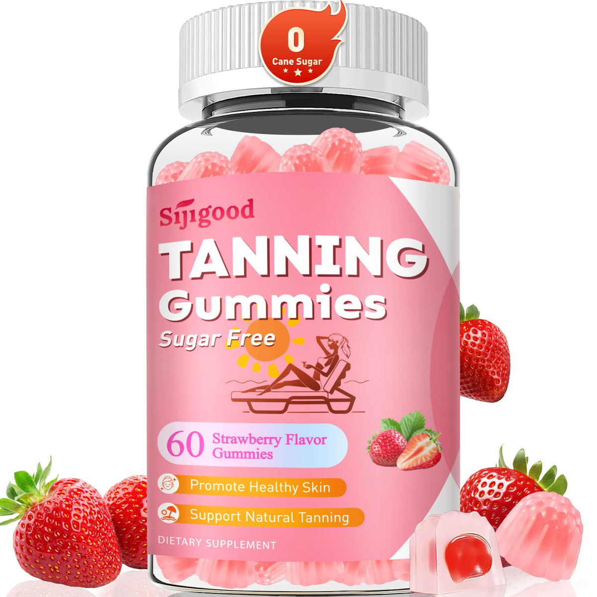 SijiGood Tanning Gummies bottle front view