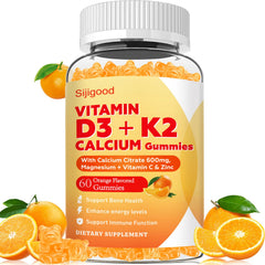 Sijigood Vitamin D3 K2 Gummies orange flavor bottle front