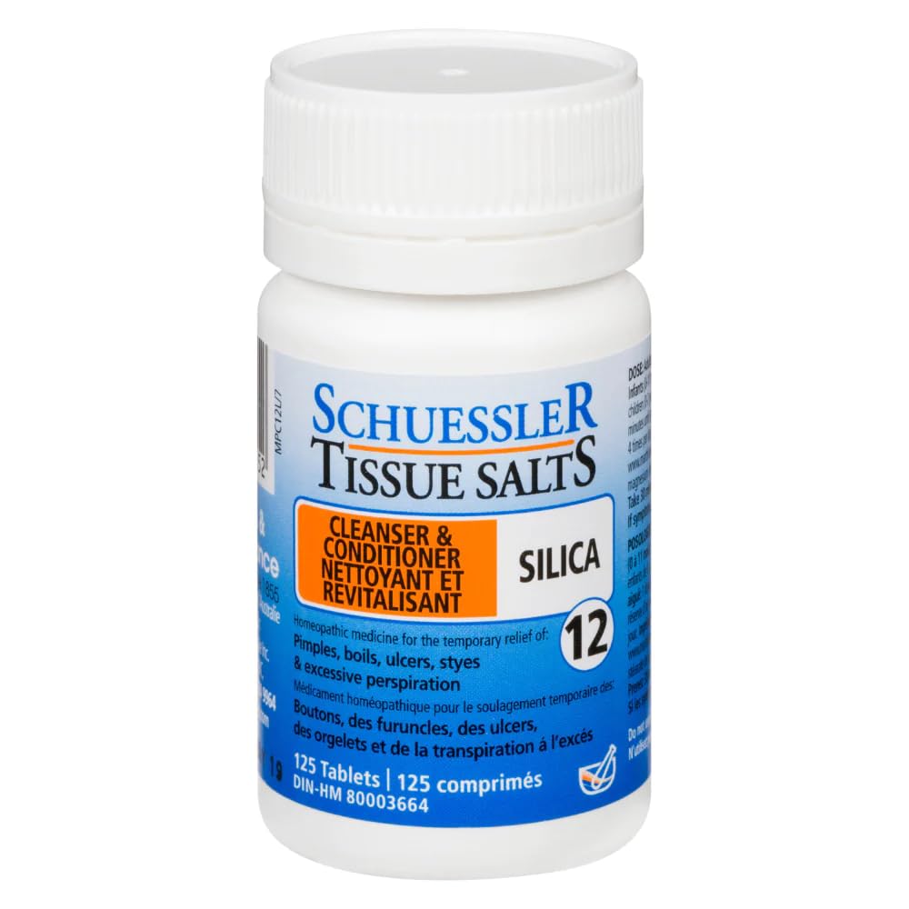 Silica-100 Tabs bottle front view by Schuessler Tissue Salts