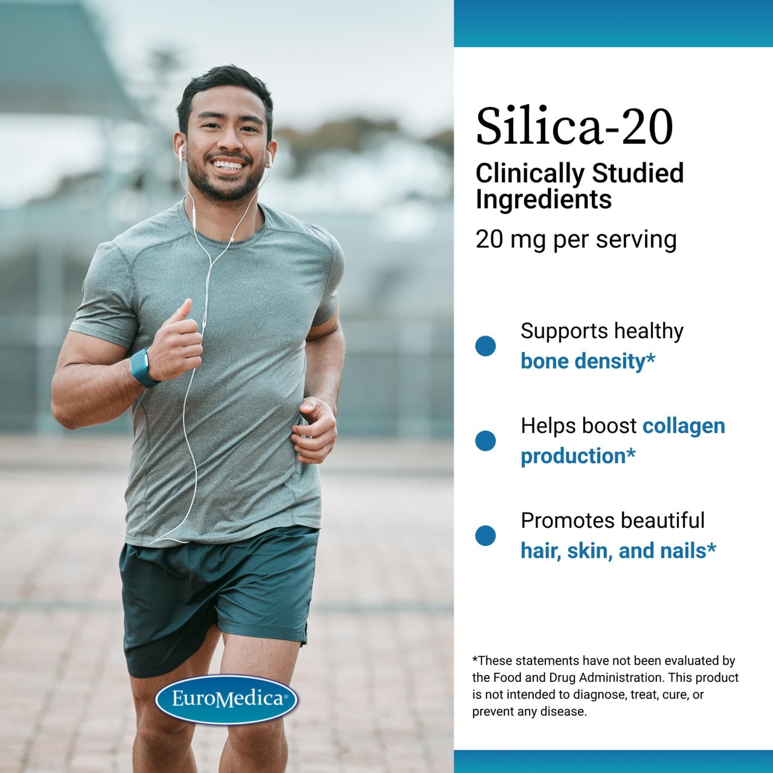 Silica-20 aiding collagen production for nails, hair, and skin