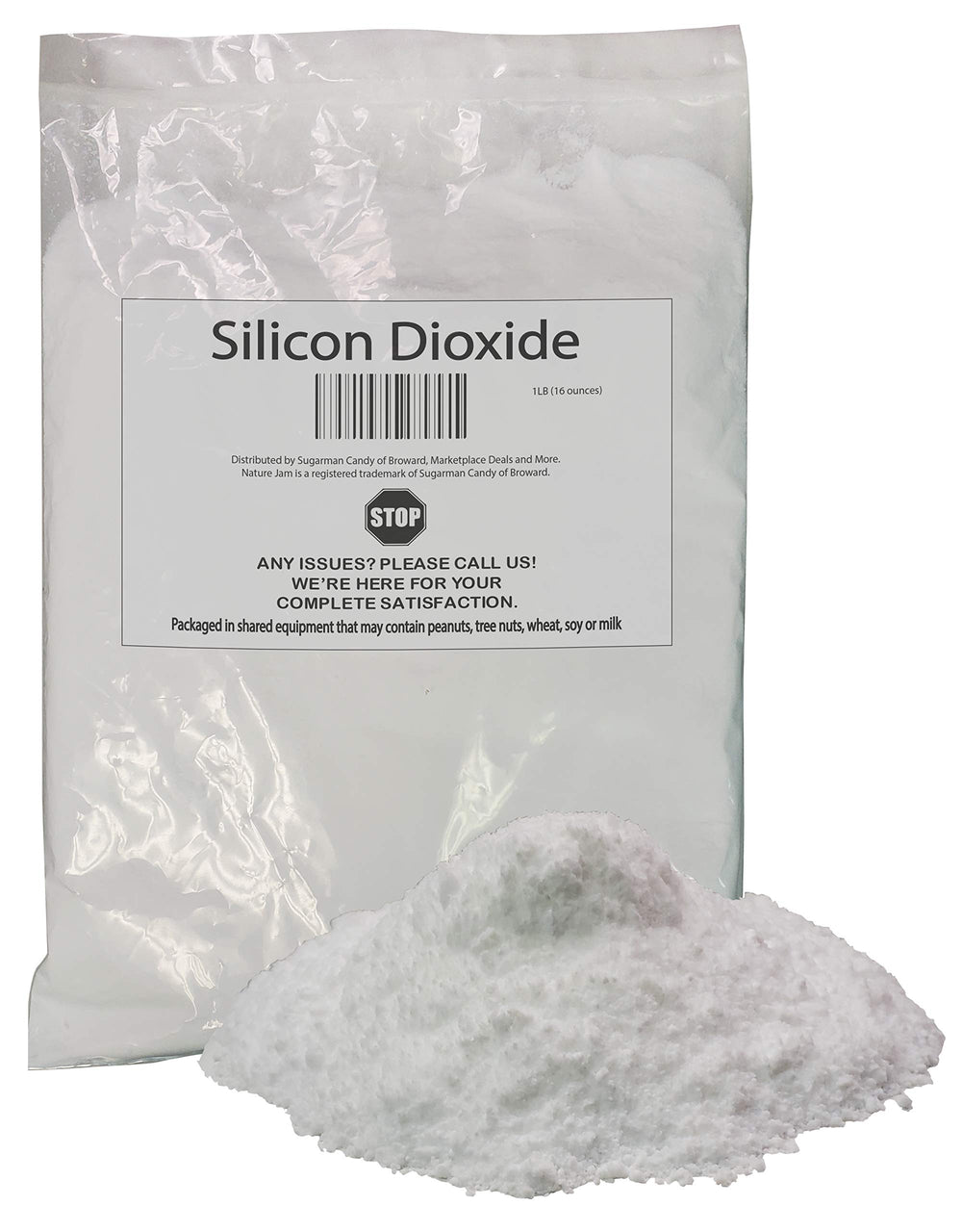 1 lb Silicon Dioxide (Silica) powder – anti-caking agent, white 16 micron, tasteless and odorless