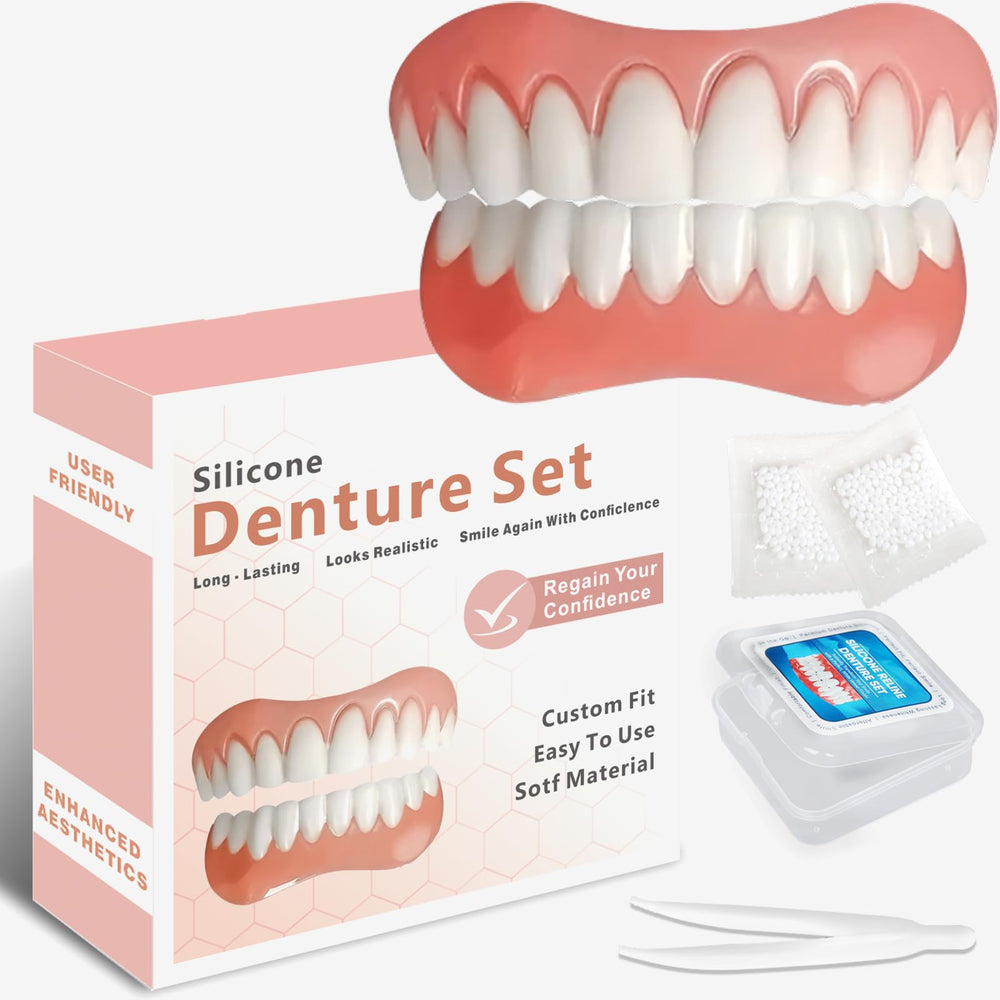 Upper silicone denture veneers